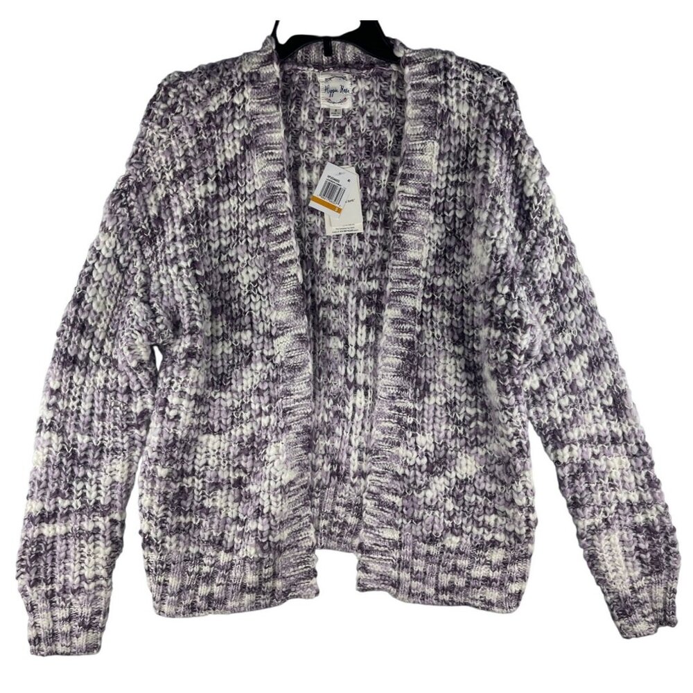 Hippie Rose Lavender Combo Knit Cardigan Sweater S